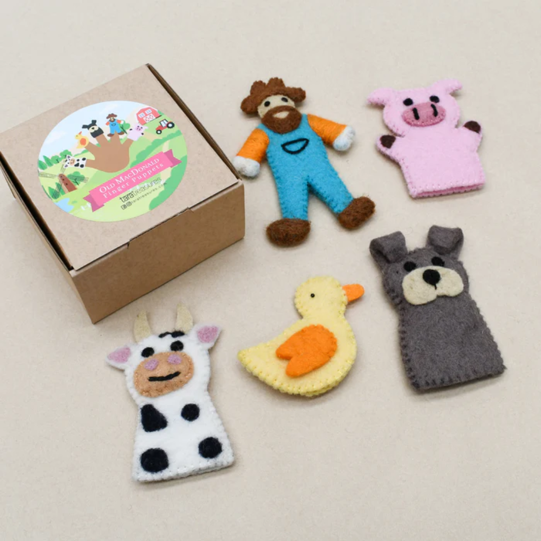 Felt Finger Puppet Set - Old MacDonald's Farm Animals