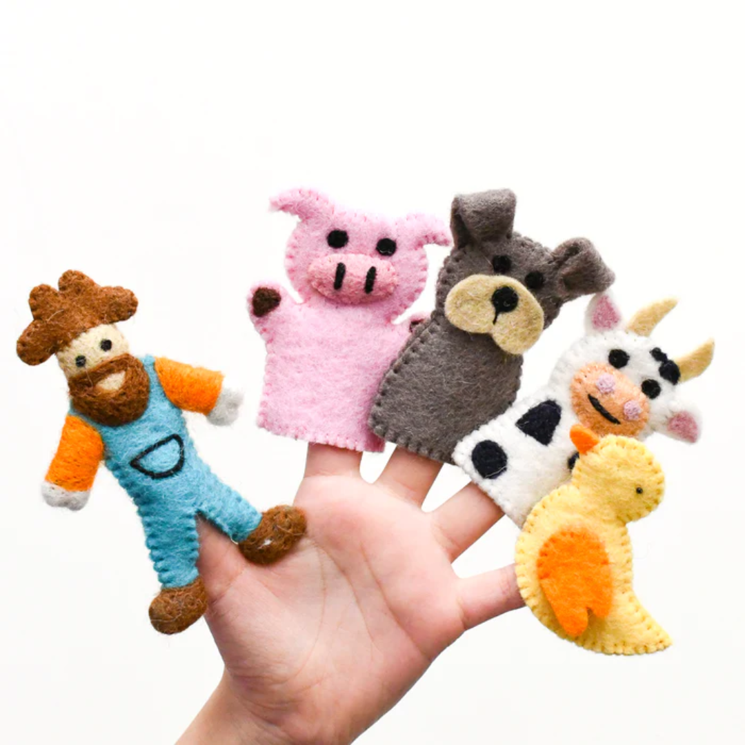 Felt Finger Puppet Set - Old MacDonald's Farm Animals