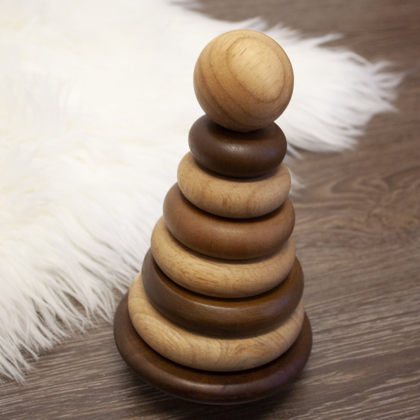 Bouncing Stacking Rings - Natural