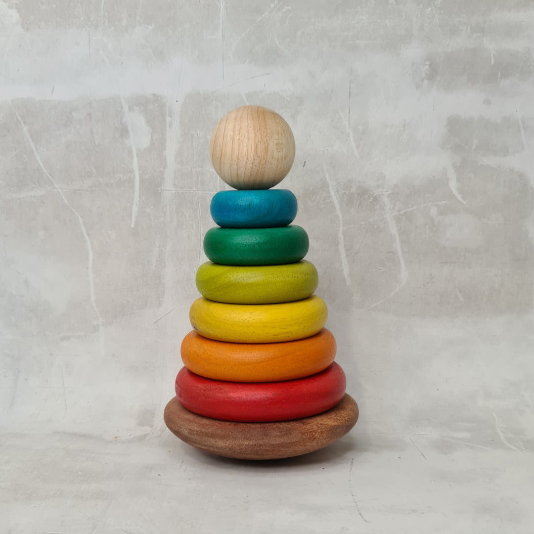 Bouncing Stacking Rings - Rainbow