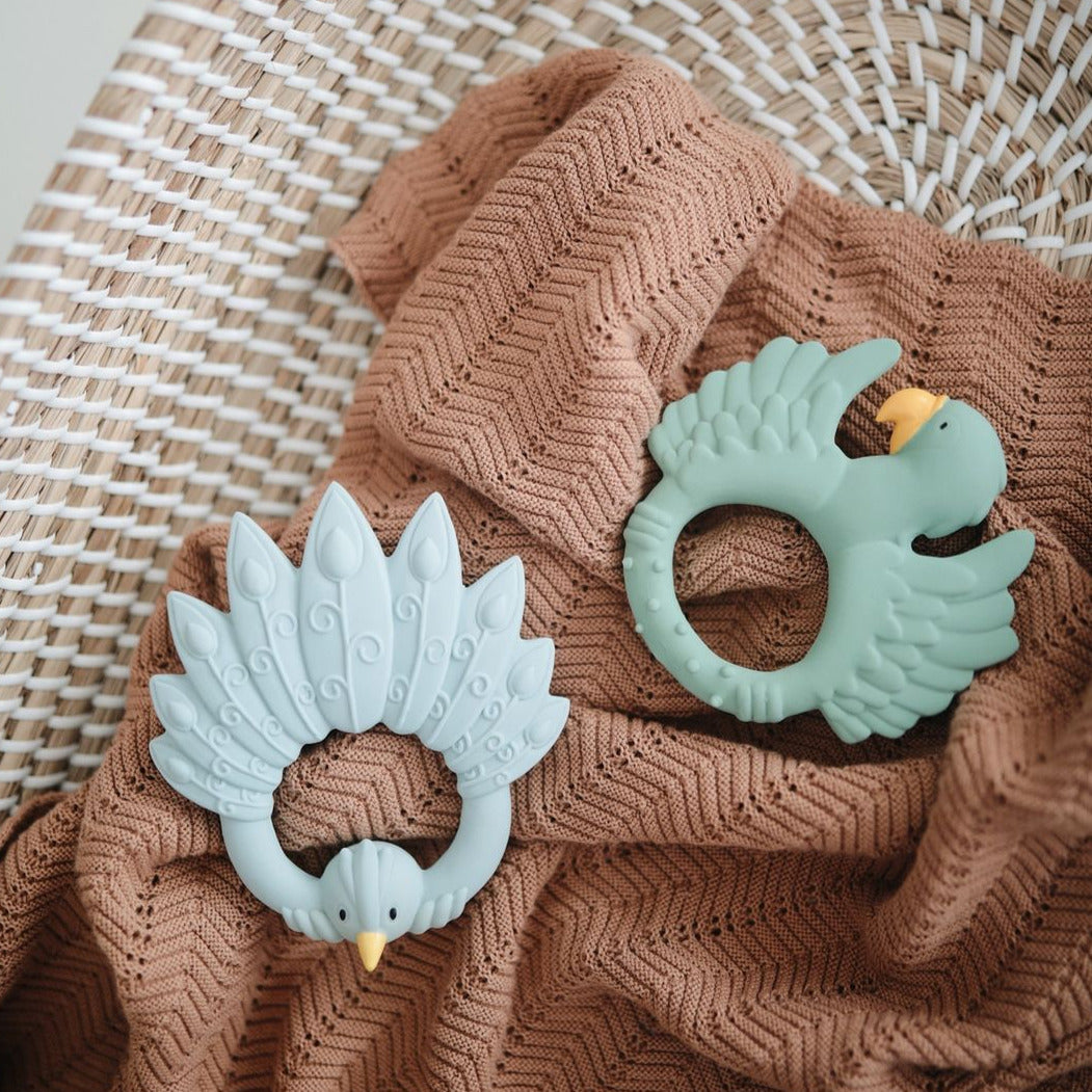 Natural Rubber Teether - Parrot Light Green (limited edition)