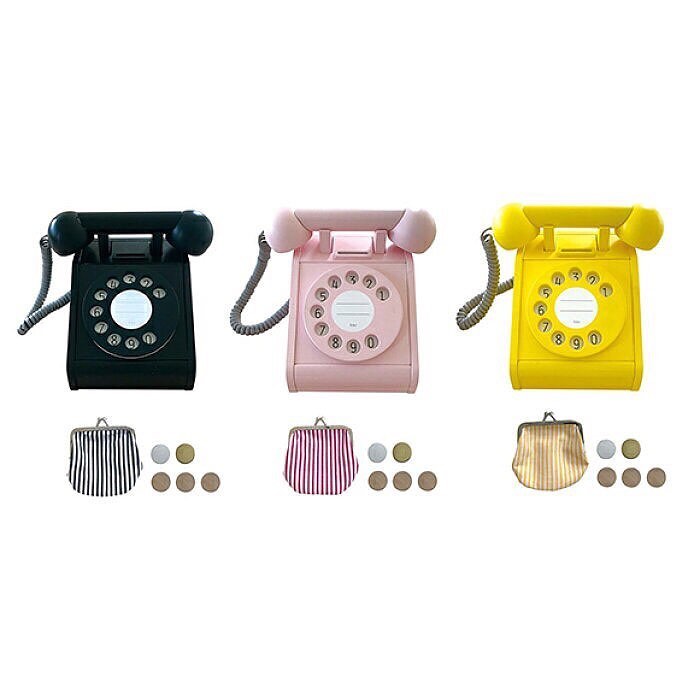 Retro Wooden Phone - Yellow