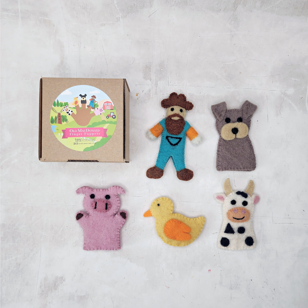 Felt Finger Puppet Set - Old MacDonald's Farm Animals