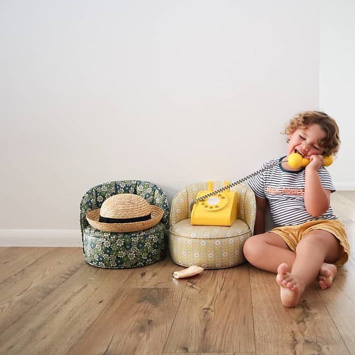 Retro Wooden Phone - Yellow