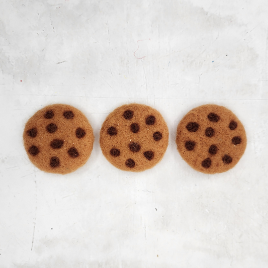 Felt Biscuits - Chocolate Chip Cookies (Set of 3)