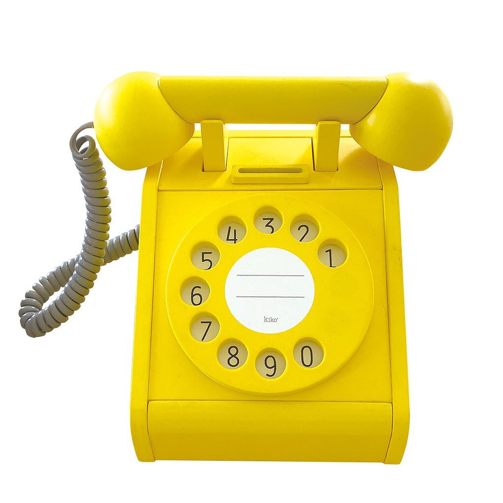 Retro Wooden Phone - Yellow