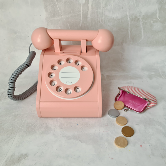 Retro Wooden Phone - Pink