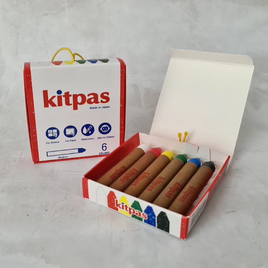 Kitpas Medium Stick Crayons - 6pk