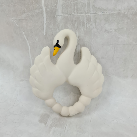 Natural Rubber Teether - Swan White