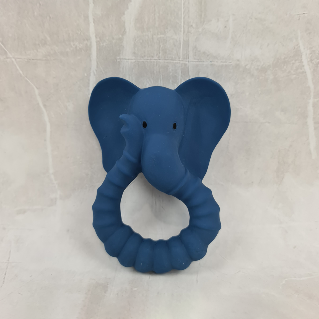 Natural Rubber Teether - Elephant Blue