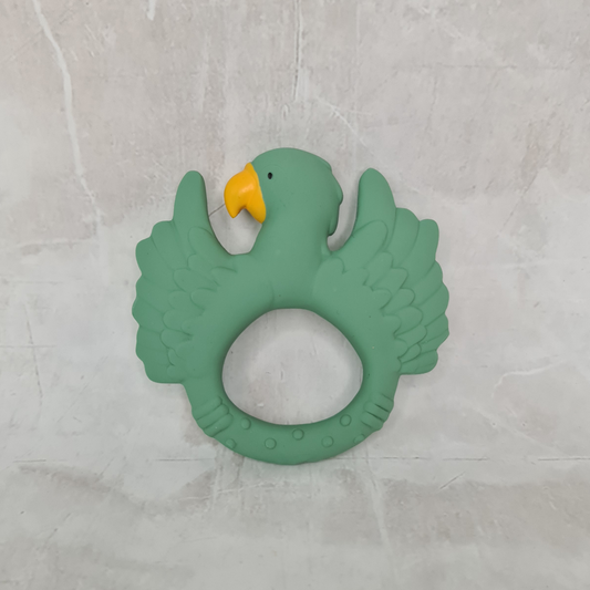 Natural Rubber Teether - Parrot Light Green (limited edition)